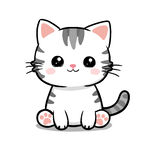 可爱卡通猫咪坐立形象