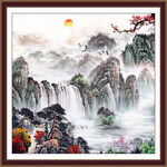 方形山水画