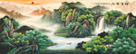 山水画卷中的壮丽自然景观