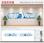 大型蓝色企业宣传文化墙立体宣传