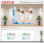 中建集团企业文化墙蓝色简约大气