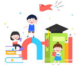 孩子高考冲刺努力学习看书学士帽