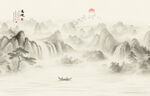 国画山水水墨画