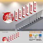 核心价值观党建楼梯文化墙