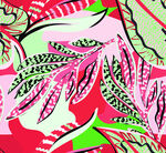 热带植物风多彩印花图案