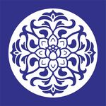 矢量缠枝莲纹圆形花卉纹饰图案