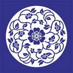 矢量缠枝梅花花卉圆形传统图案
