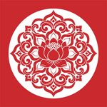 中式莲花剪纸图案设计