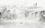 意境水墨山水画