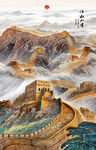 长城玄关山水画