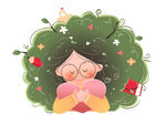 儿童学生心理健康心理干预插画