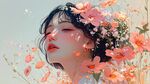 花中少女 梦幻诗意之美