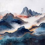 水墨群山间 云雾绕峰巅