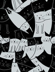 黑白抽象猫