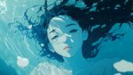 水中飘逸的梦幻女孩