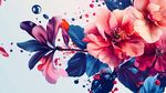 绚丽花卉水彩艺术插画
