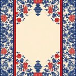 中式青花瓷边框图案设计