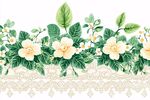 花卉绿叶蕾丝花边装饰图