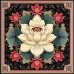 中式莲花图案精美装饰画