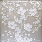 立体白色花卉墙面装饰图