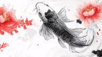锦鲤戏牡丹 国风祥瑞图