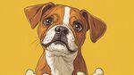 可爱萌犬手握骨头插画