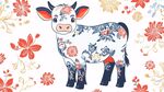 花饰小牛图案 清新可爱风