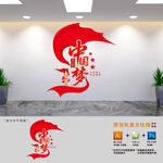 竖版共筑中国梦文化墙