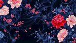 深蓝底花卉图案精美纹饰