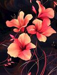 艳丽花卉插画 绽放的绚烂