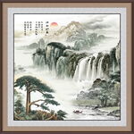 迎客松国画山水迎客松