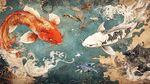 双鲤戏水图