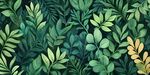 清新绿叶植物无缝背景图