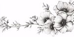 手绘花卉边角装饰图案