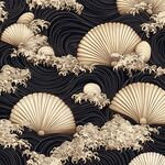 日式海浪扇贝花纹图案