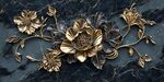 金属浮雕花卉装饰艺术品