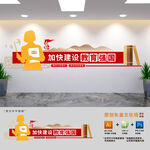 建设教育强国学校党建文化墙
