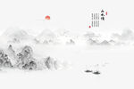 中式山水屏风画