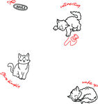 可爱猫咪简笔画及标注