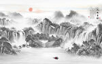 新中式水墨山水画