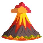 卡通风格的火山爆发景象