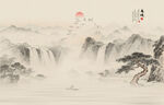 国画山水水墨画