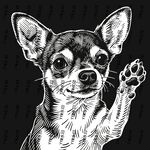 吉娃娃挥手萌态插画