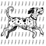 奔跑的斑点狗插画