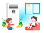 儿童暑假高温天气吹空调防中暑