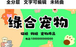 宠物用品猫粮狗粮卡通门头