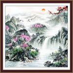 财源滚滚 招财山水画