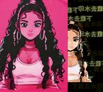 卷发时尚女孩插画形象