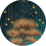 梦幻金树轻奢吊坠圆形装饰画