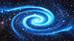 蓝色旋涡星系星空